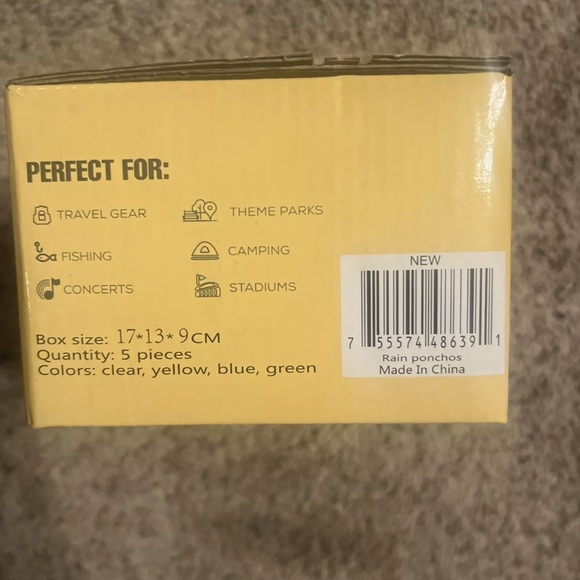 Ponchos Family Pack, Rain Poncho for Adults and Kids (5 Pack, 4 Colors) Dispo... - Picture 3 of 4